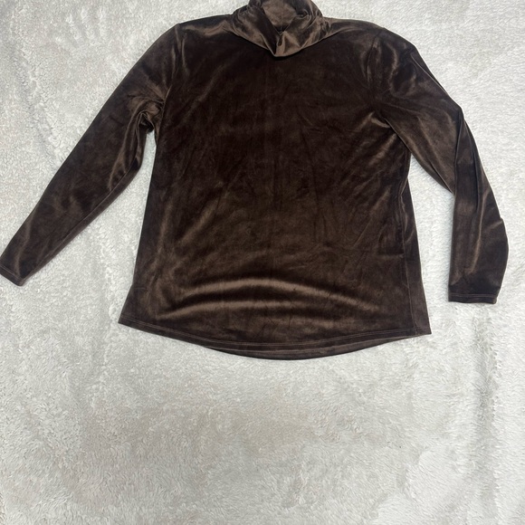 Belle by Kim Gravel Chocolate Brown Velvet Turtleneck - Picture 1 of 2